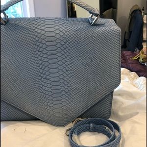 Emily Cho oversized Blue Leather Bag